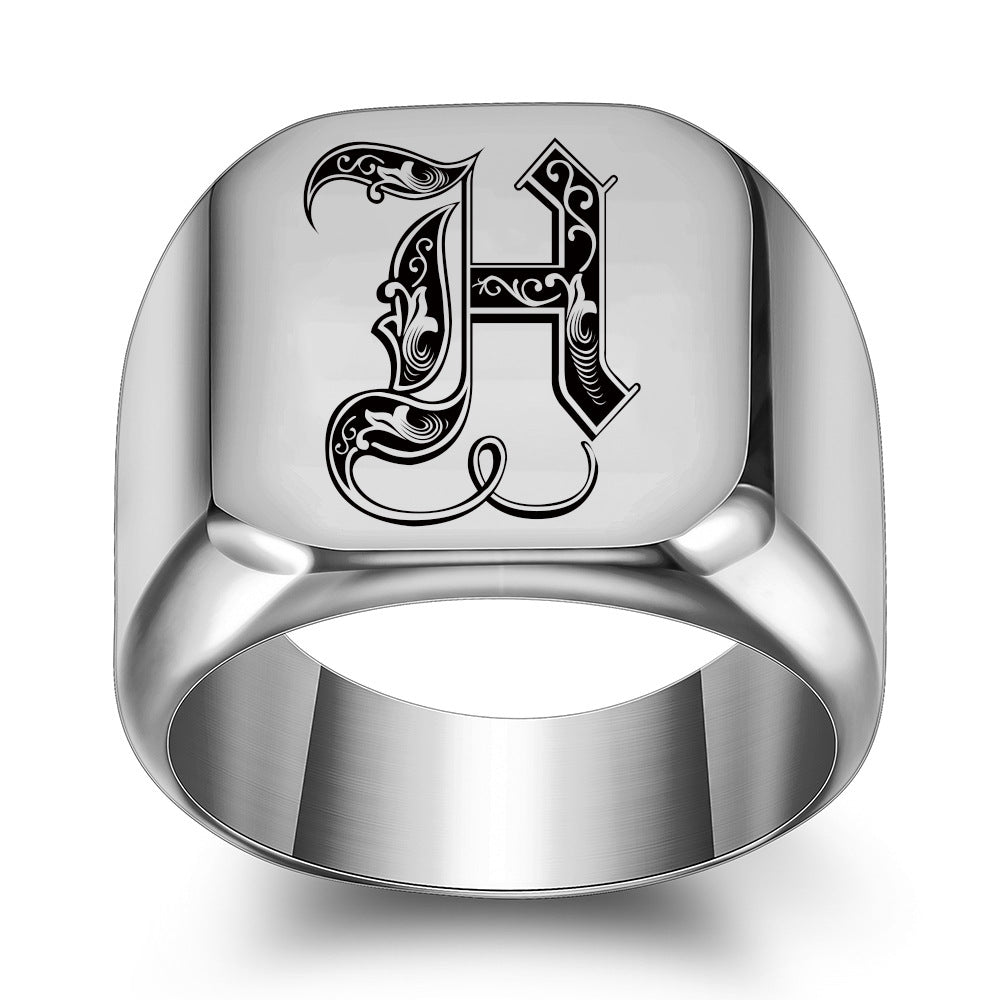 Bague Initiale Noble Classique | Or Blanc