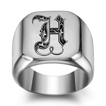 Bague Initiale Noble Classique | Or Blanc