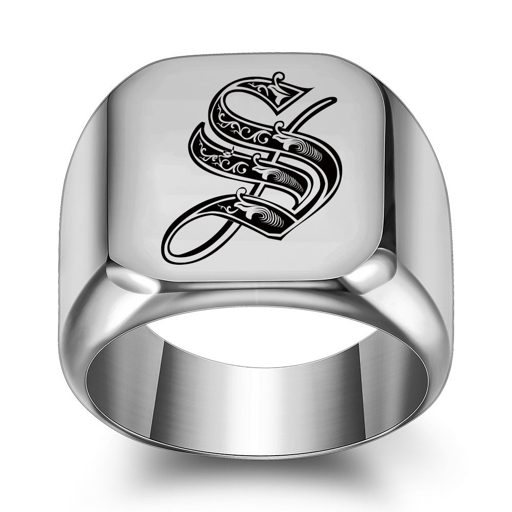 Bague Initiale Noble Classique | Or Blanc