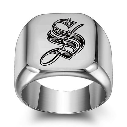 Bague Initiale Noble Classique | Or Blanc