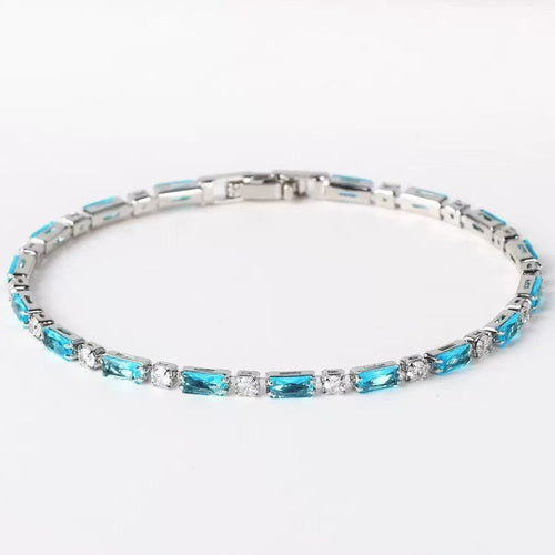 Bracelet Pierre Turquoise Naturelle | Or Blanc