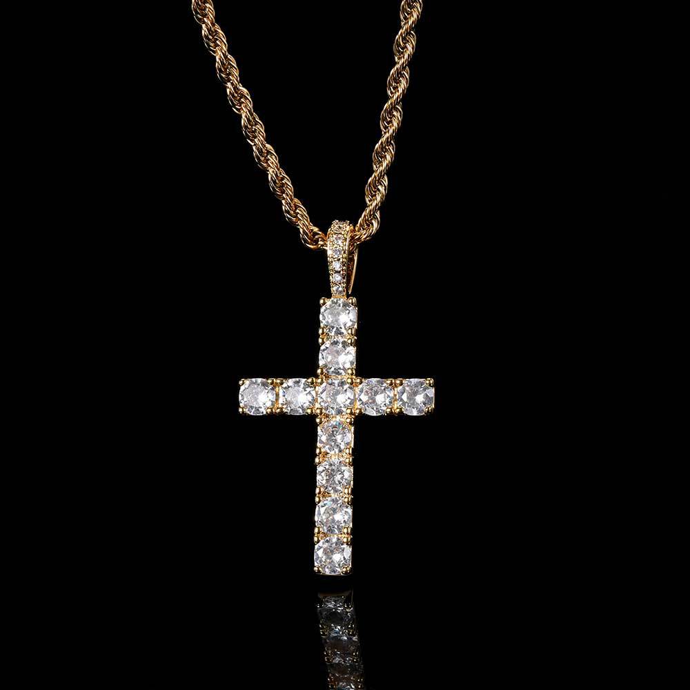 Collier Croix | Or Blanc