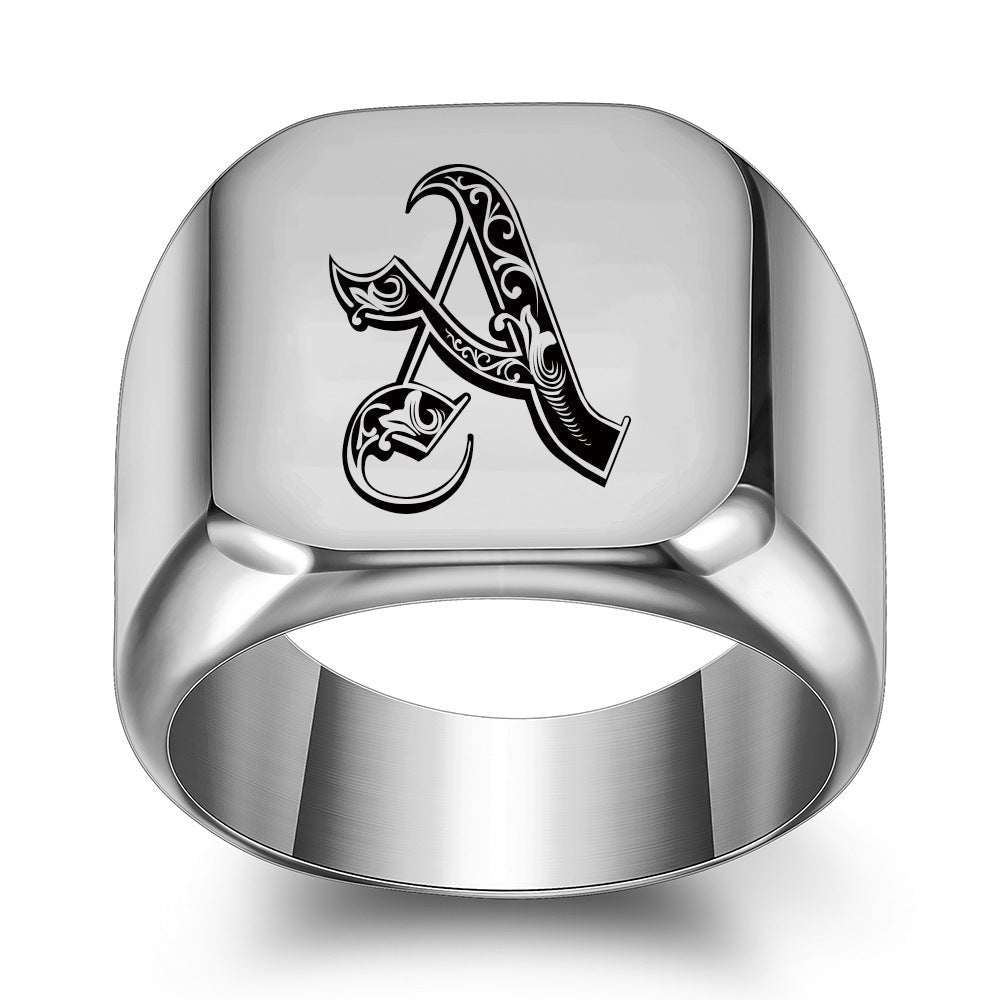 Bague Initiale Noble Classique | Or Blanc