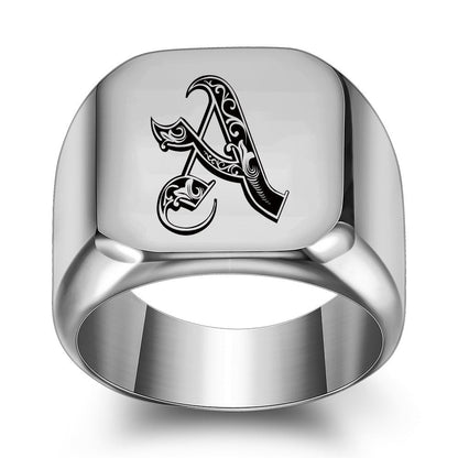 Bague Initiale Noble Classique | Or Blanc