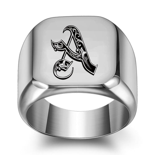 Bague Initiale Noble Classique | Or Blanc