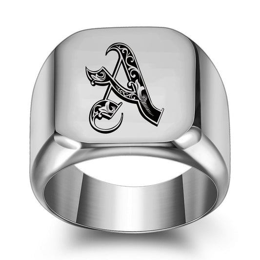 Bague Initiale Noble Classique | Or Blanc