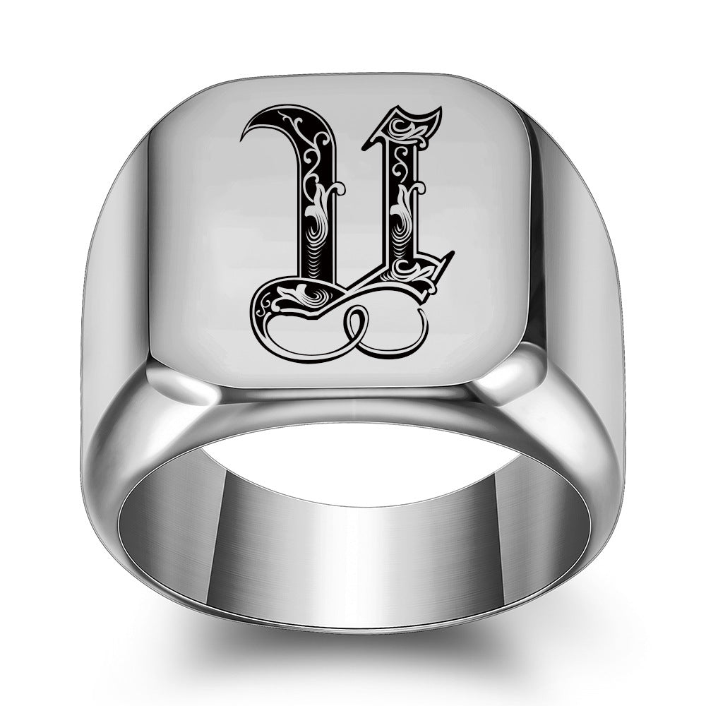 Bague Initiale Noble Classique | Or Blanc