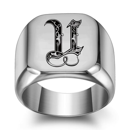Bague Initiale Noble Classique | Or Blanc