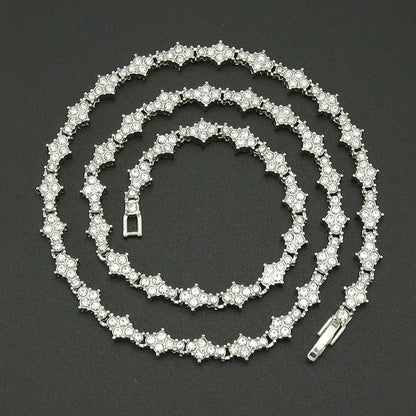 Collier Tennis Grappes Classique | Or Blanc