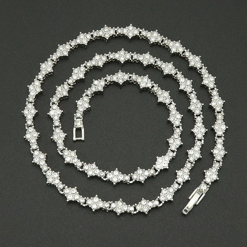 Collier Tennis Grappes Classique | Or Blanc