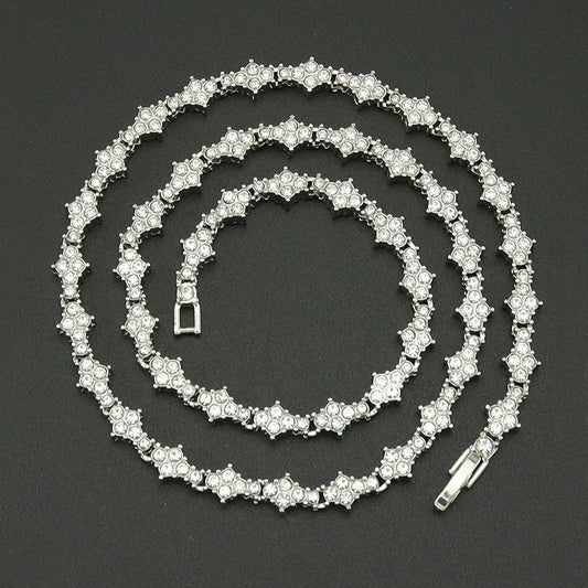 Collier Tennis Grappes Classique | Or Blanc