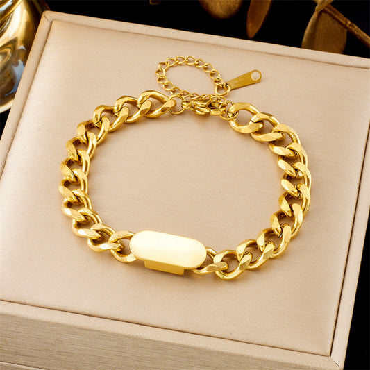 Bracelet Chaîne Cubaine Tag | Or
