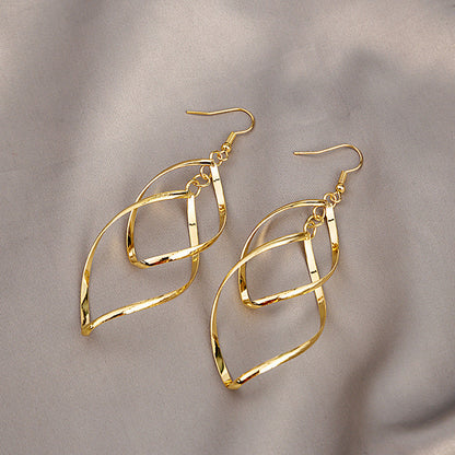 Boucles d'Oreilles Pendantes Multicouches Minimalistes | Or