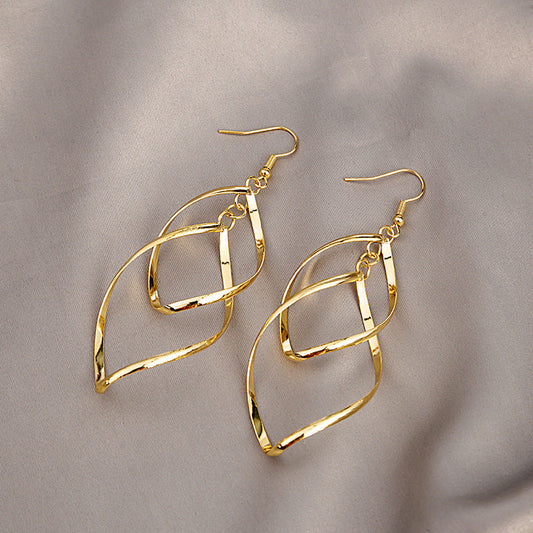 Boucles d'Oreilles Pendantes Multicouches Minimalistes | Or