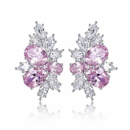 Boucles d'Oreilles Lyra Blushbloom | Or Blanc