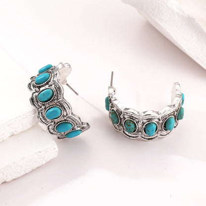 Boucles d'Oreilles Azurella Shoreline | Or Blanc