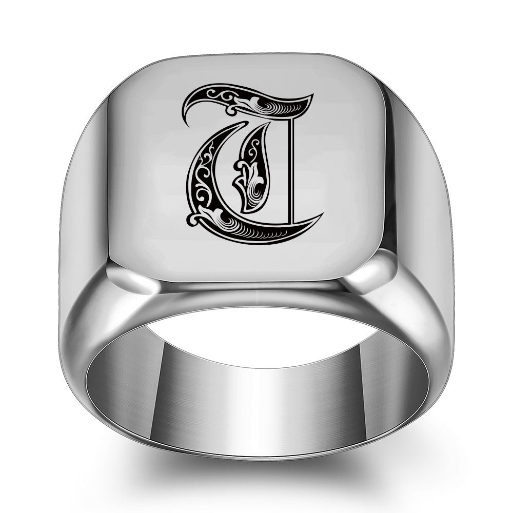 Bague Initiale Noble Classique | Or Blanc