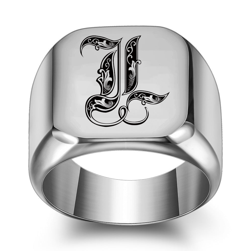 Bague Initiale Noble Classique | Or Blanc