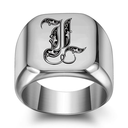Bague Initiale Noble Classique | Or Blanc