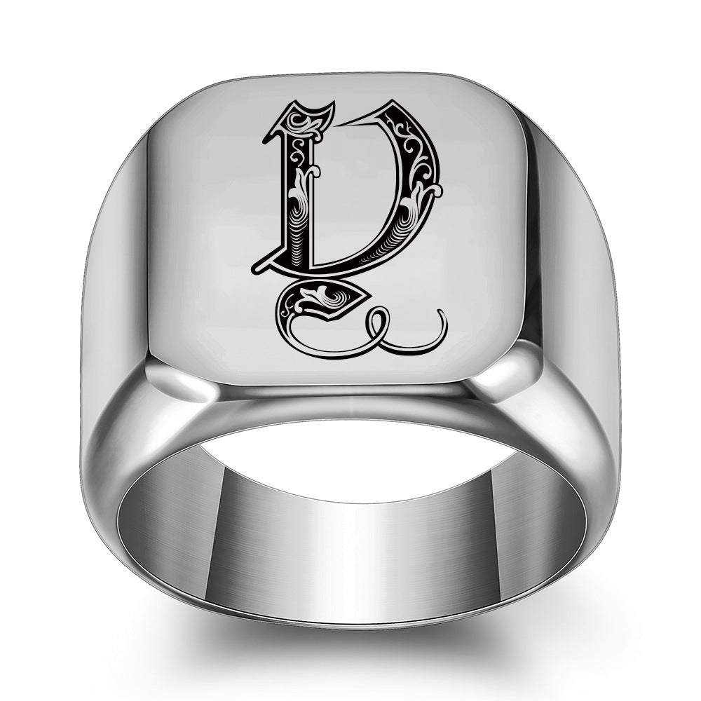 Bague Initiale Noble Classique | Or Blanc
