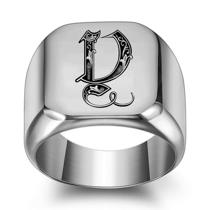 Bague Initiale Noble Classique | Or Blanc