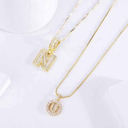 Parure Collier Initiales Pavé | Or