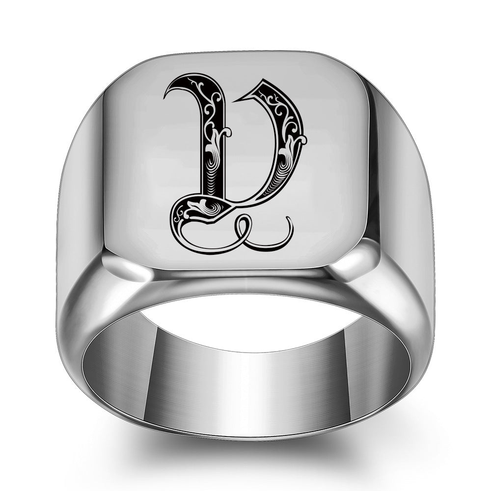 Bague Initiale Noble Classique | Or Blanc