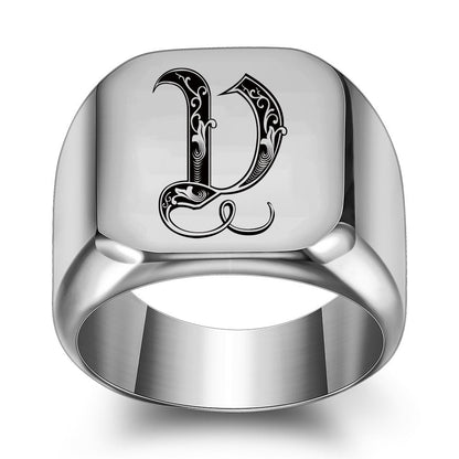 Bague Initiale Noble Classique | Or Blanc