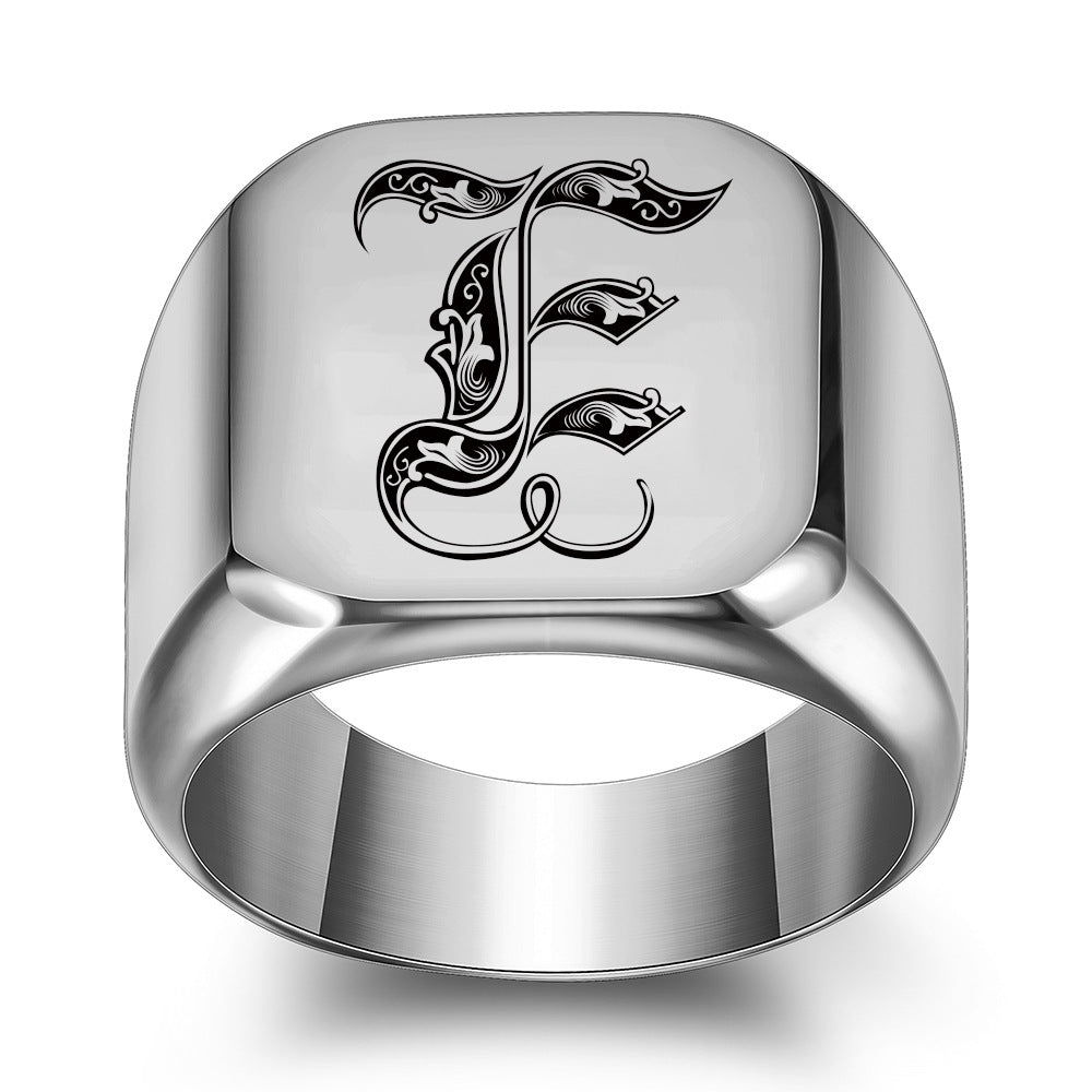 Bague Initiale Noble Classique | Or Blanc