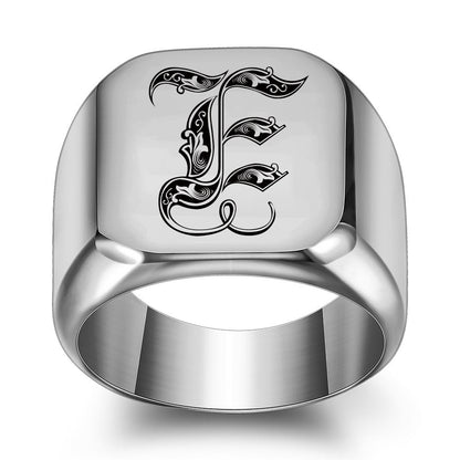 Bague Initiale Noble Classique | Or Blanc