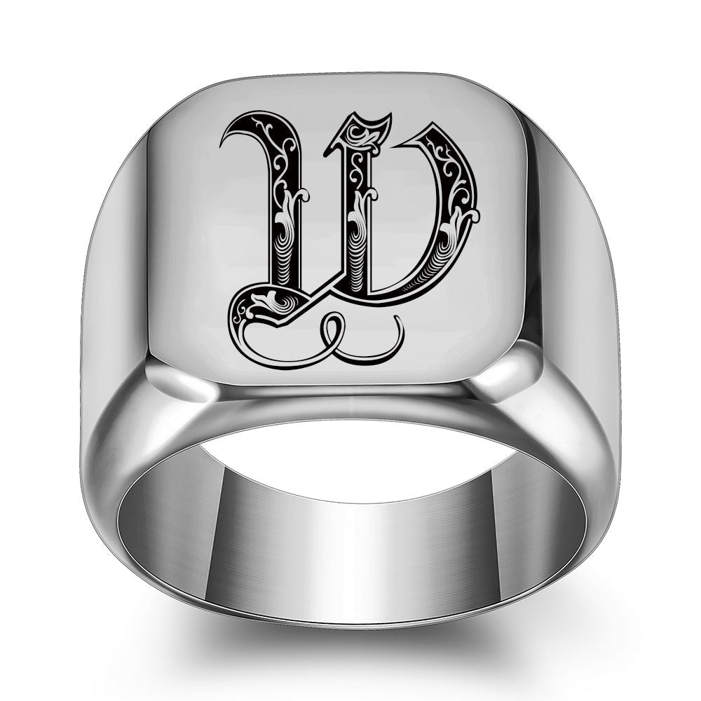 Bague Initiale Noble Classique | Or Blanc