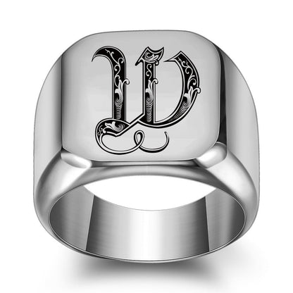 Bague Initiale Noble Classique | Or Blanc