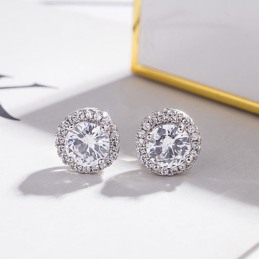 Boucles d'Oreilles Étincelle Solea | Or Blanc
