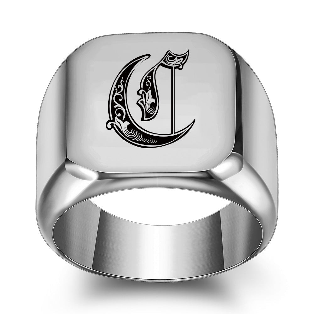 Bague Initiale Noble Classique | Or Blanc