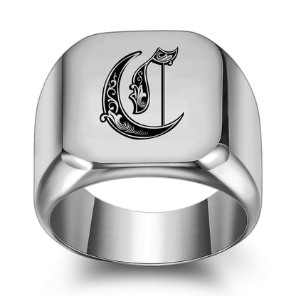 Bague Initiale Noble Classique | Or Blanc