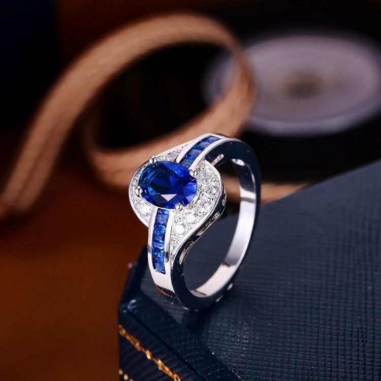 Bague Saphir Fluide | Or Blanc