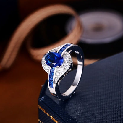 Bague Saphir Fluide | Or Blanc
