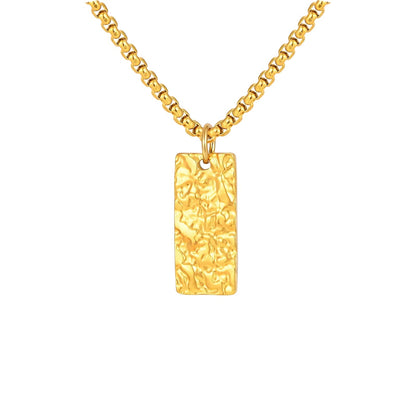 Collier Barre Martelée Ziven | Or Blanc
