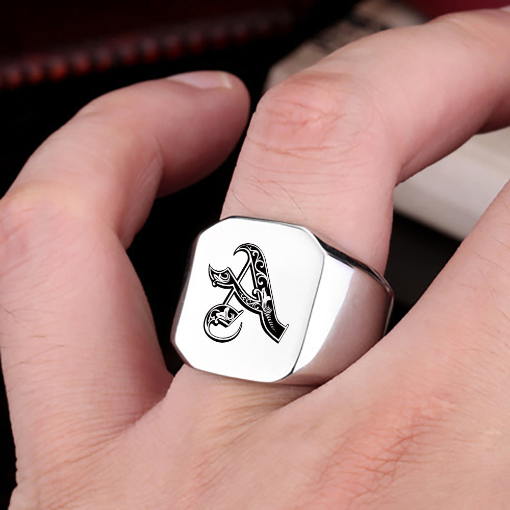 Bague Initiale Noble Classique | Or Blanc
