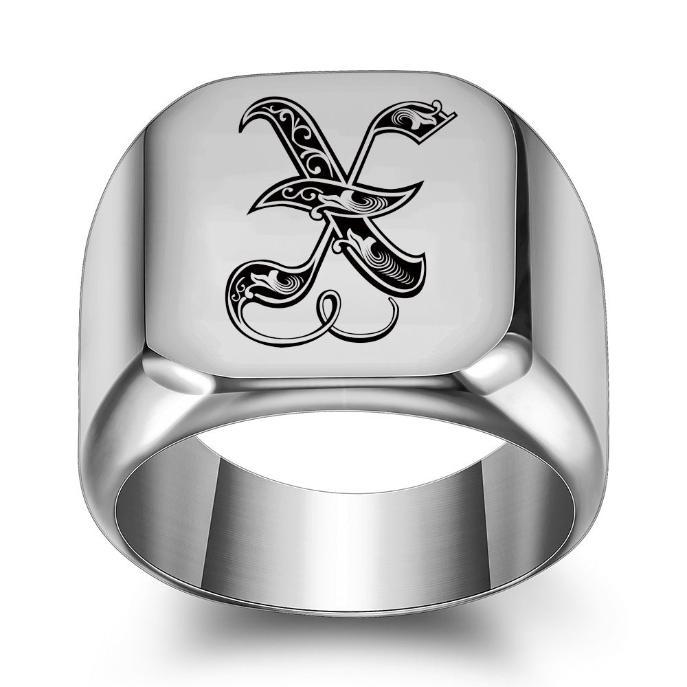 Bague Initiale Noble Classique | Or Blanc
