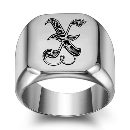 Bague Initiale Noble Classique | Or Blanc