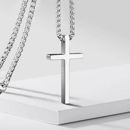 Collier Croix Serti Clos | Or Blanc