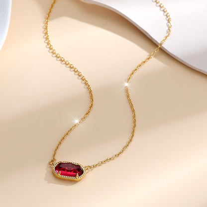 Collier Ovale Classique Rubis | Or