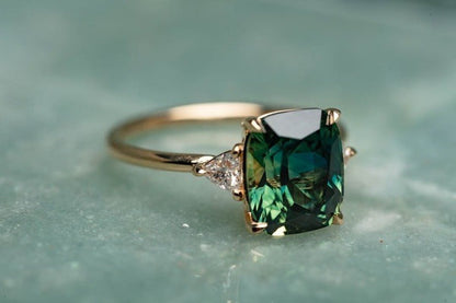 Bague Pierre Précieuse Verte Style Vintage | Or