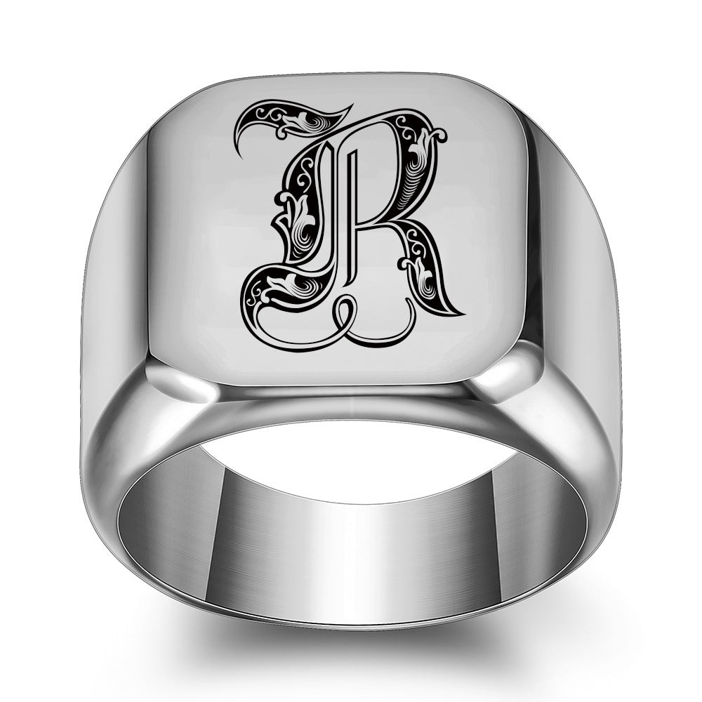 Bague Initiale Noble Classique | Or Blanc