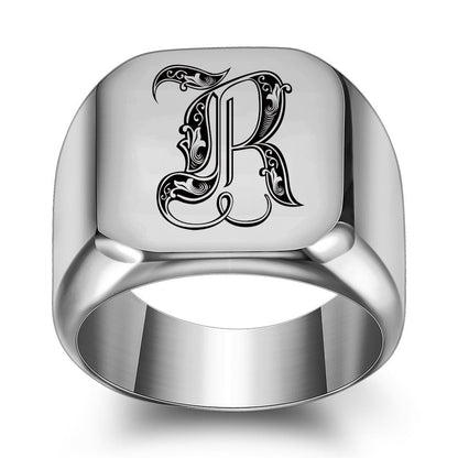 Bague Initiale Noble Classique | Or Blanc
