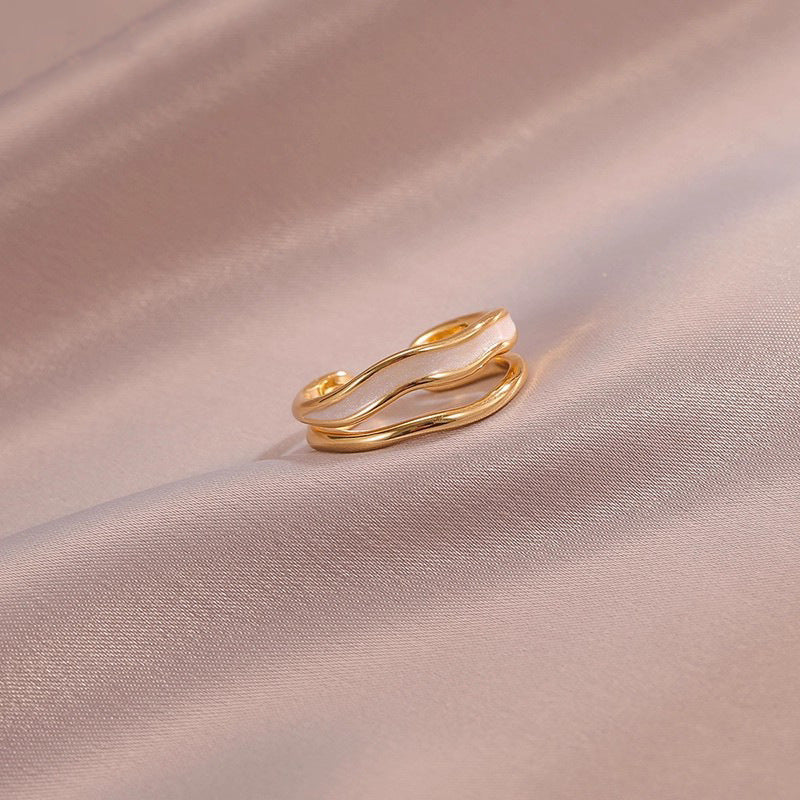 Bague Ondulée Superposée Sahira | Or