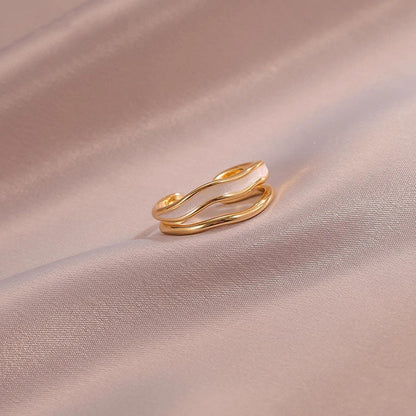 Bague Ondulée Superposée Sahira | Or