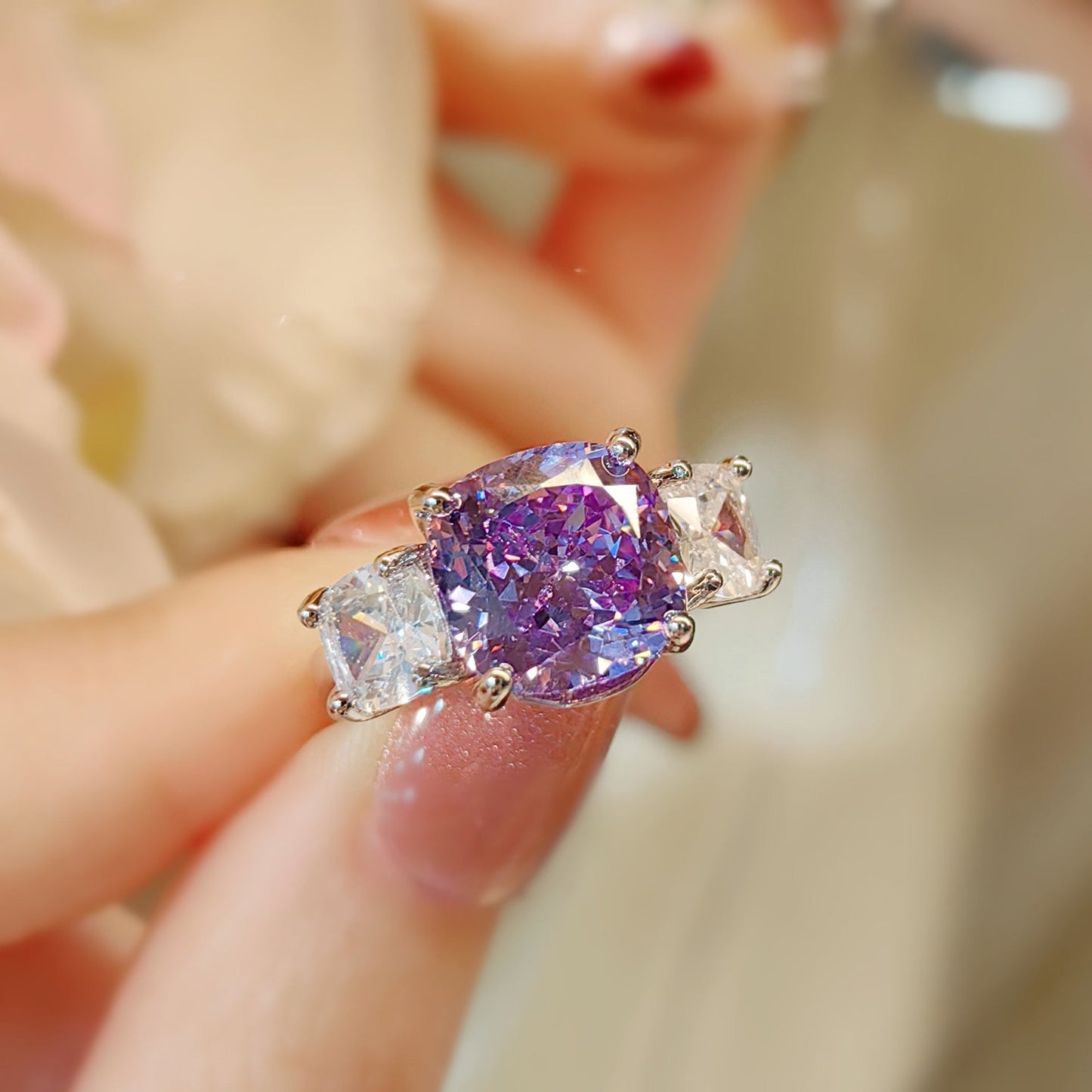 Parure Adeline Violetta | Or Blanc