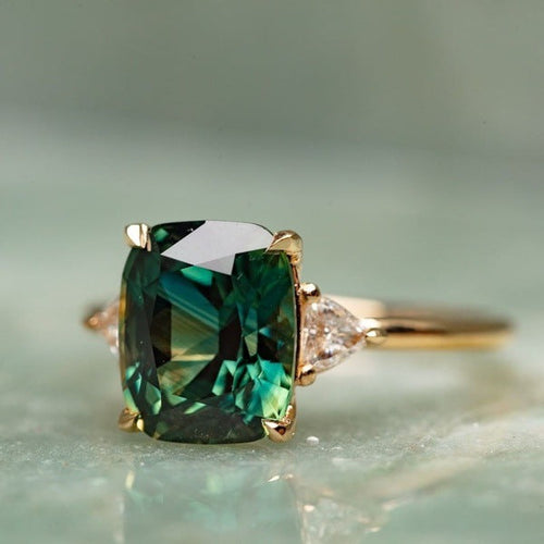 Bague Pierre Précieuse Verte Style Vintage | Or